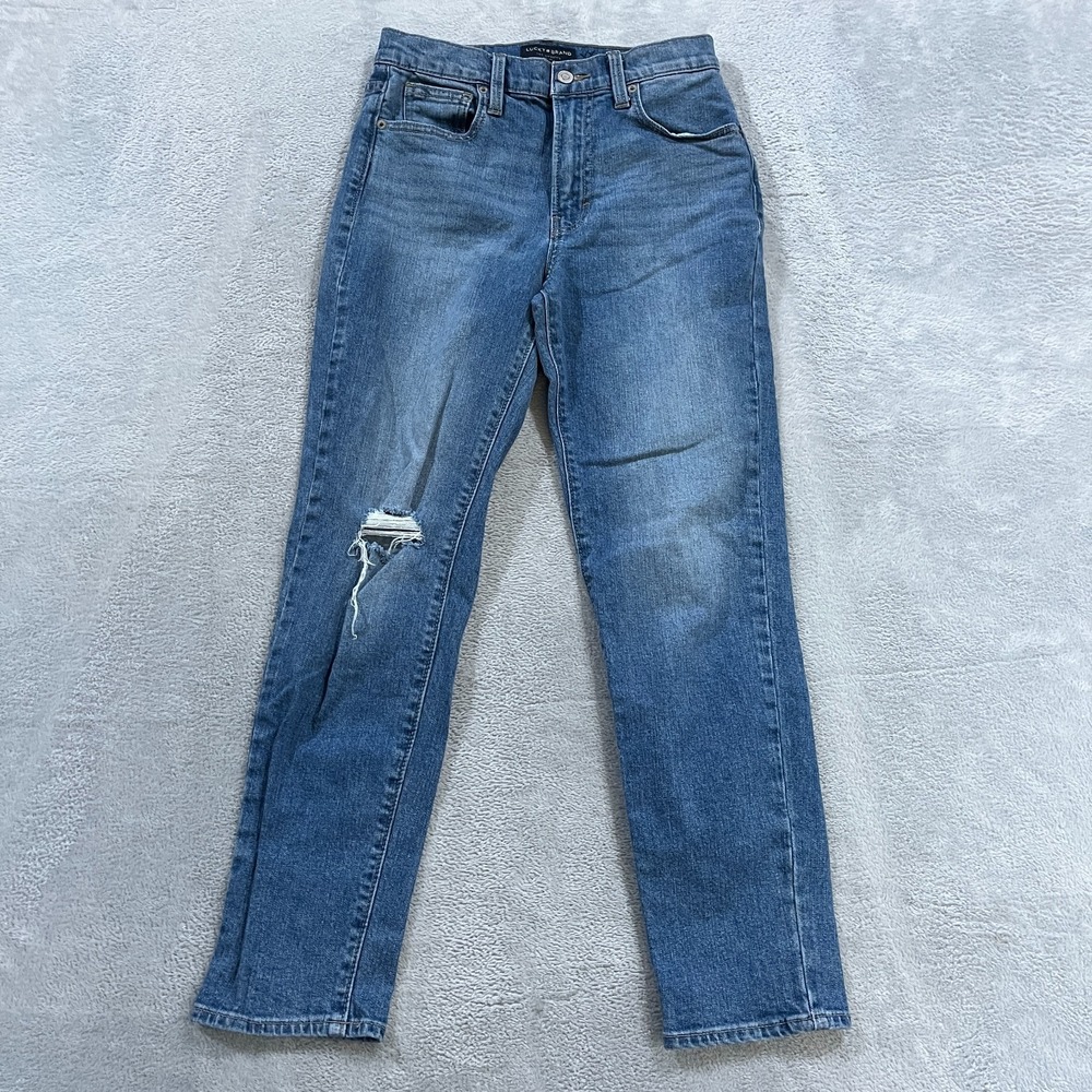 Lucky Brand Jeans Womens 0 25 Drew Mom High Rise‎ Ankle Western Distressed Y2K